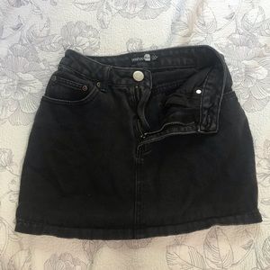 boohoo high waist black denim jean skirt ultrasoft